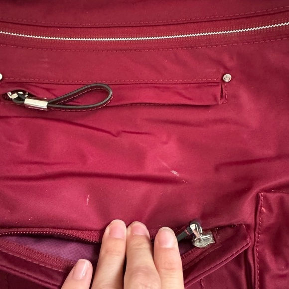 Tumi- Burgundy Red Voyageur Calais Nylon Computer Commuter Backpack - Picture 6 of 6